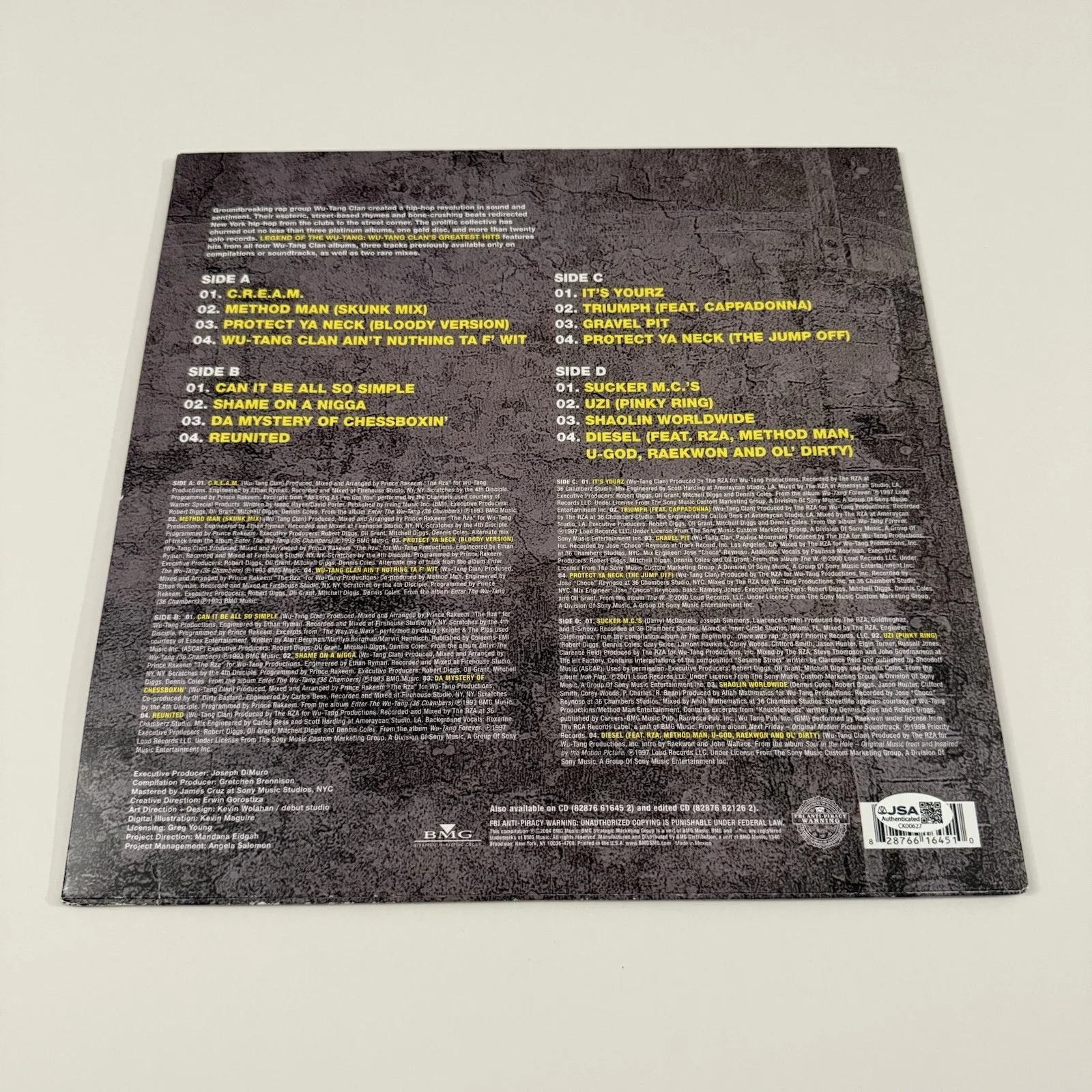 WU TANG CLAN SIGNED GREATEST HITS VINYL RECORD GZA RZA RAEKWON METHOD MAN JSACOA, image 5