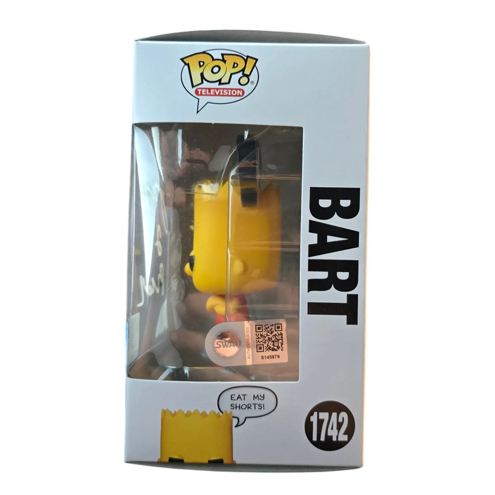 James L Brooks — James L Brooks Signed Bart Funko 1742 Simpsons Creator SWAU Authenticated RARE, image 2