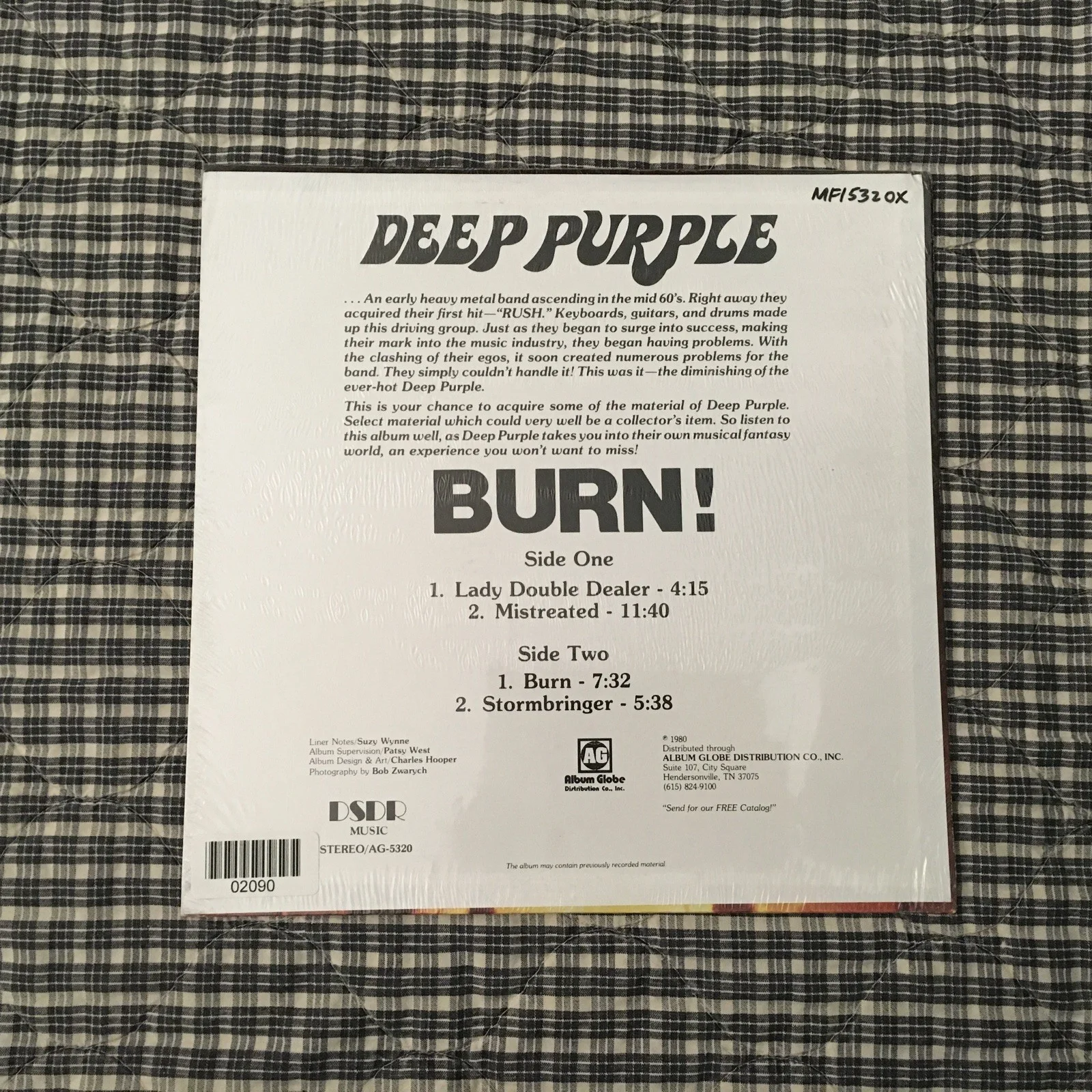 Deep Purple Rare “Burn” 12-Inch Vinyl Record SEALED VINYL, image 2