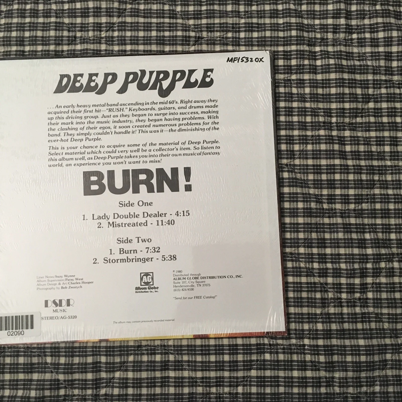 Deep Purple Rare “Burn” 12-Inch Vinyl Record SEALED VINYL, image 4