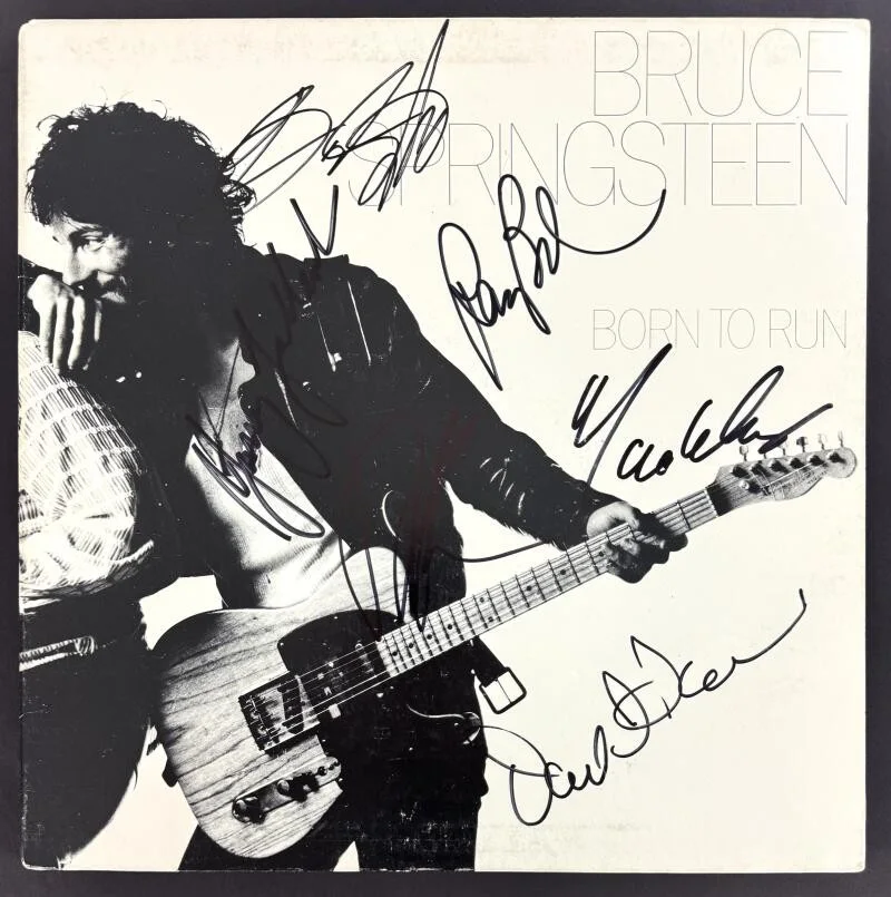 Roy Bittan, David Sancious, David Sanborn, Bruce Springsteen, Gar — Bruce Springsteen E Street Band x6 Signed Autograph Born to Run Album Record JSA