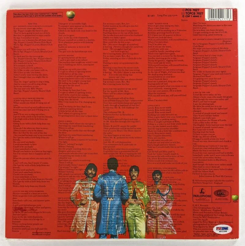 Paul McCartney, Ringo Starr — Paul McCartney & Ringo Starr Signed Autograph Sgt Peppers Album Record - PSA COA, изображение 2