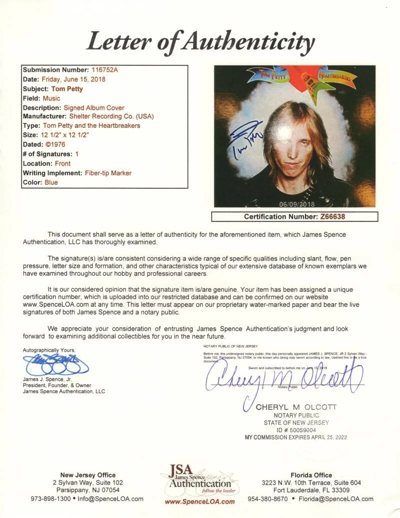 Tom Petty — Tom Petty Signed Autograph Album Vinyl Record and the Heartbreakers w/ JSA COA, image 3