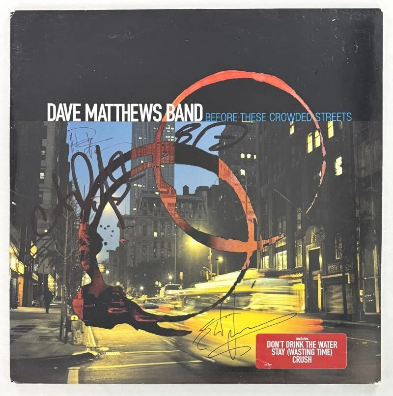 Carter Beauford, Stefan Lessard, Dave Matthews, Boyd Tinsley — Dave Matthews Band x4 Signed Autograph BTCS Original Press Album Record JSA COA