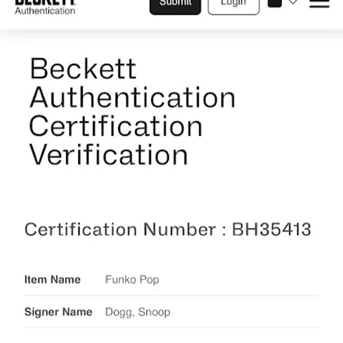 Snoop Dogg Signed Funko Pop Rocks #300 (Beckett), изображение 4
