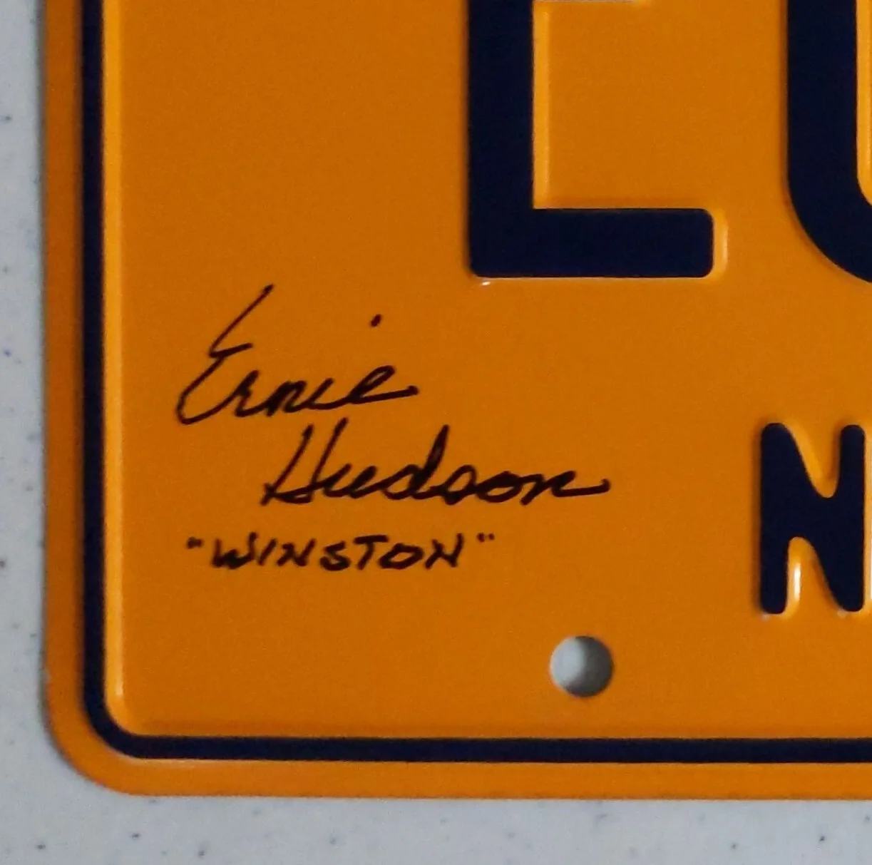 Ernie HUDSON Signed Ecto-1 License Plate Ghostbusters Winston Auto JSA COA, image 2