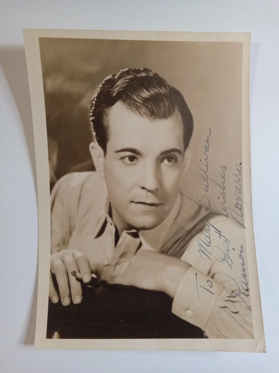 Ramon Novarro — Ramon Novarro Signed 5x7 Sepia Photo JSA COA Autograph Classic Hollywood -#, изображение 2