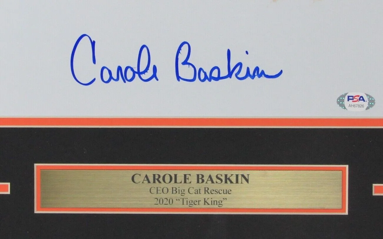 Carole Baskin Performer Signed Tiger King Auto 11x14 Photo Framed PSA/DNA 155644, изображение 2