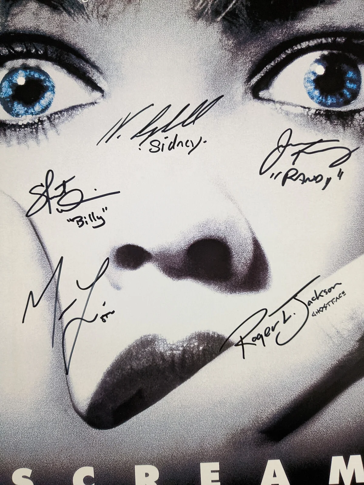 CAMPBELL JACKSON LILLARD KENNEDY ULRICH Signed 11x17 Poster SCREAM Ghostface JSA, изображение 2