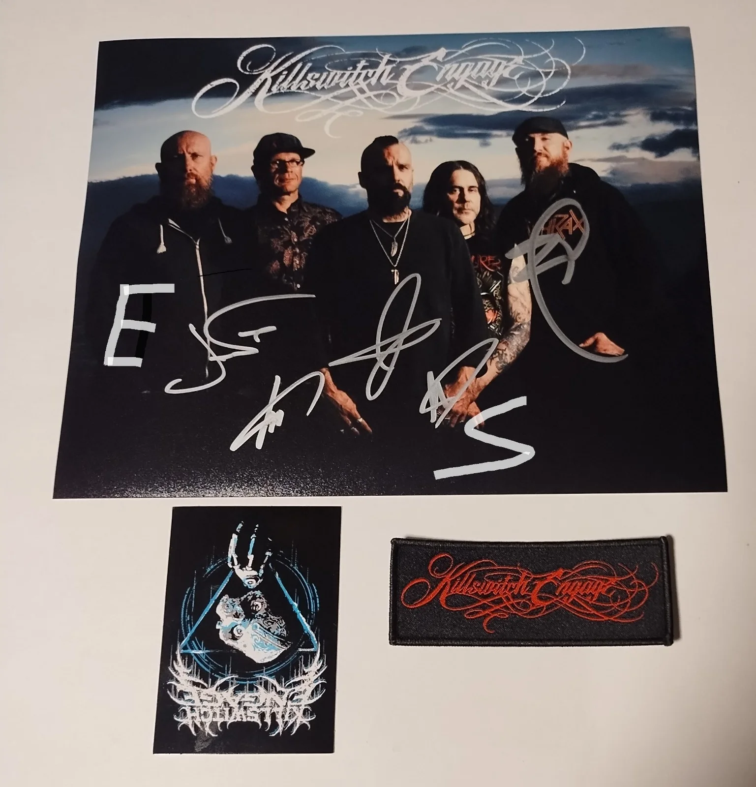KILLSWITCH ENGAGE SIGNED THIS CONSEQUENCE CD BAND PHOTO PATCH STICKER COA JSA, image 2