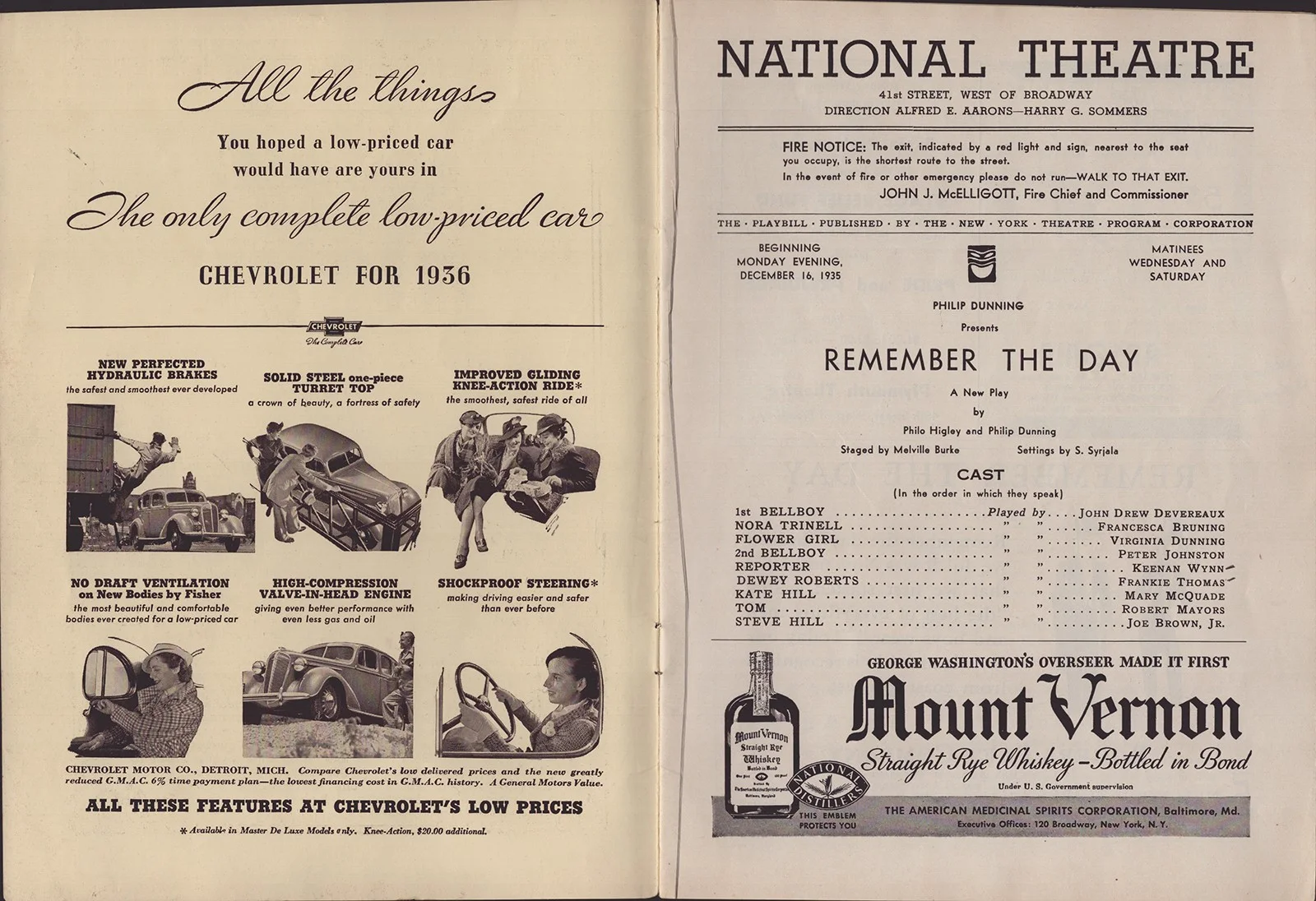 Remember The Day Broadway Cast, Frances Tannehill — REMEMBER THE DAY BROADWAY CAST - SHOW BILL SIGNED CIRCA 1935 WITH CO-SIGNERS, image 3