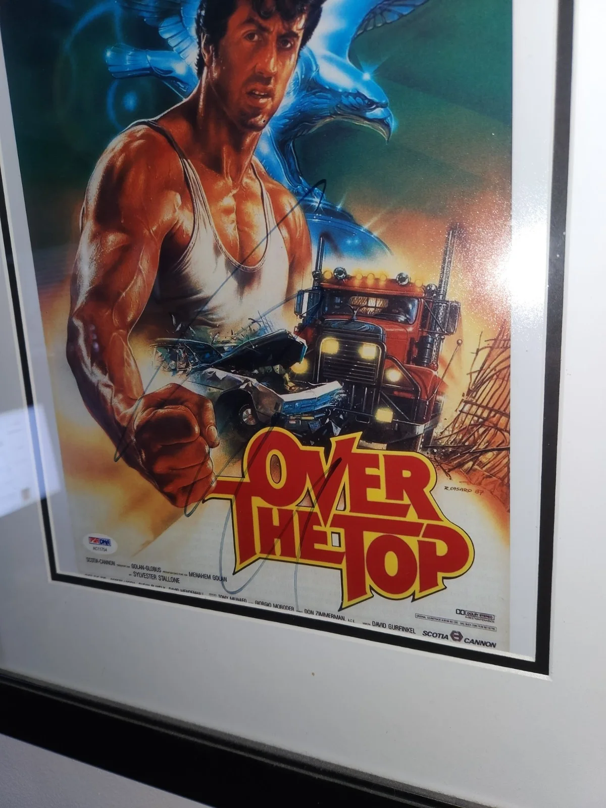 Sylvester Stallone — Sylvester Stallone Auto 11x14 Over The Top Mini Movie Poster(PSA/DNA) RARE🔥🔥, image 2