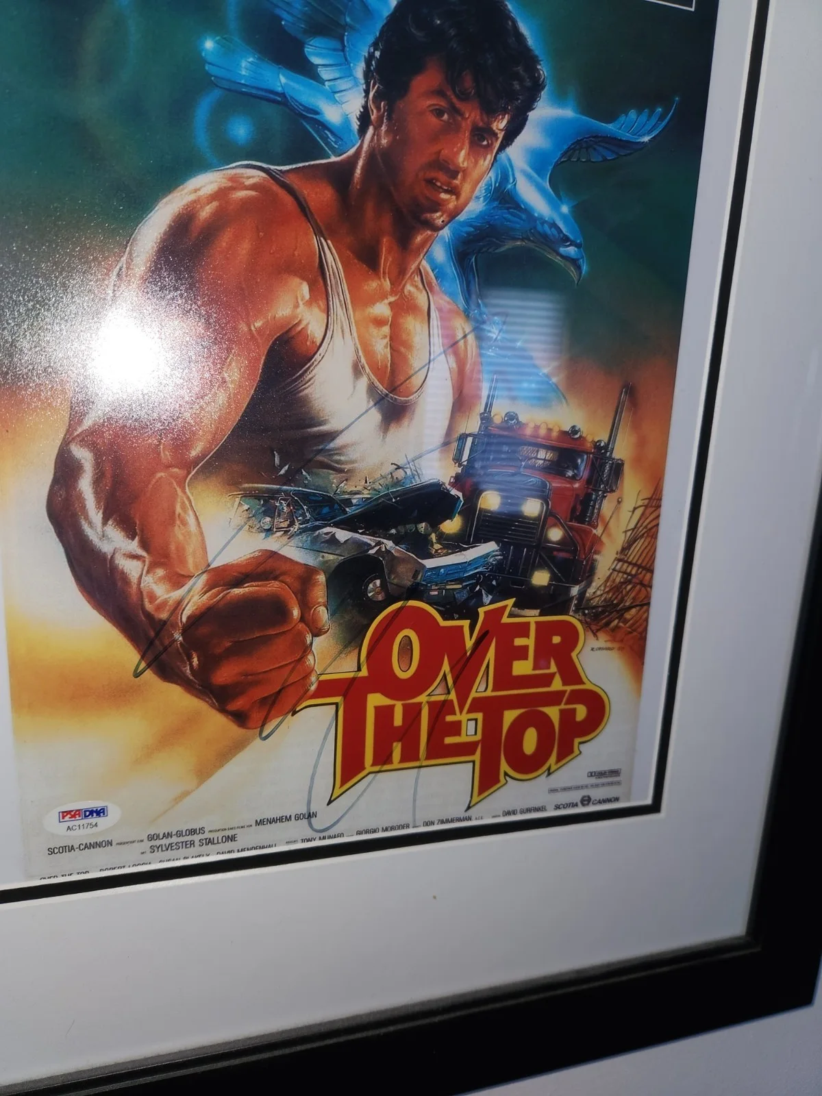 Sylvester Stallone — Sylvester Stallone Auto 11x14 Over The Top Mini Movie Poster(PSA/DNA) RARE🔥🔥, image 3