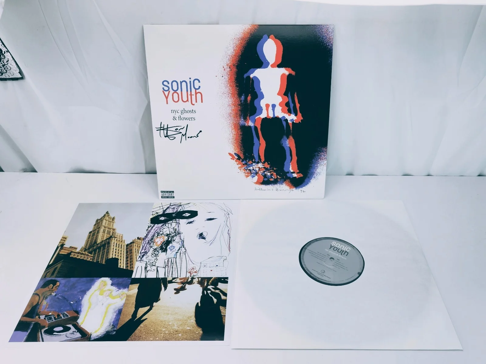 SONIC YOUTH - NYC GHOSTS & FLOWERS AUTOGRAPHED RECORD HAND SIGNED THURSTON MOORE, изображение 2