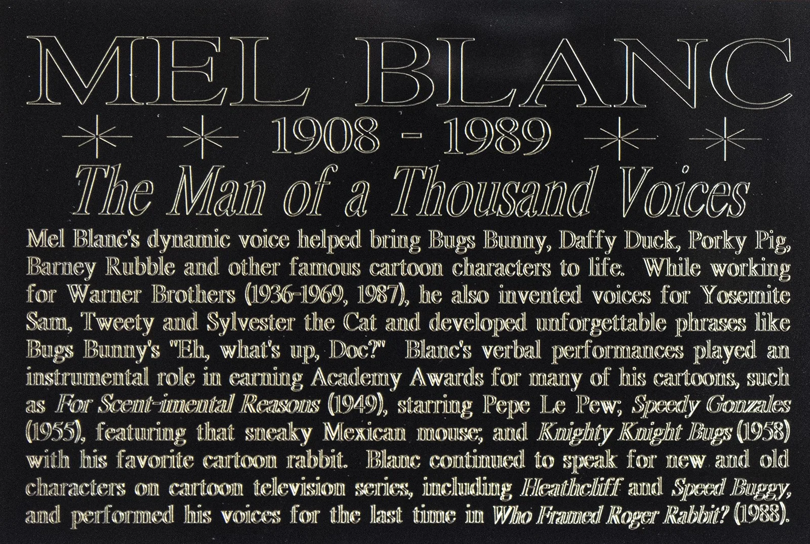 MEL BLANC - PHOTOGRAPH UNSIGNED 03/10/1982, image 4