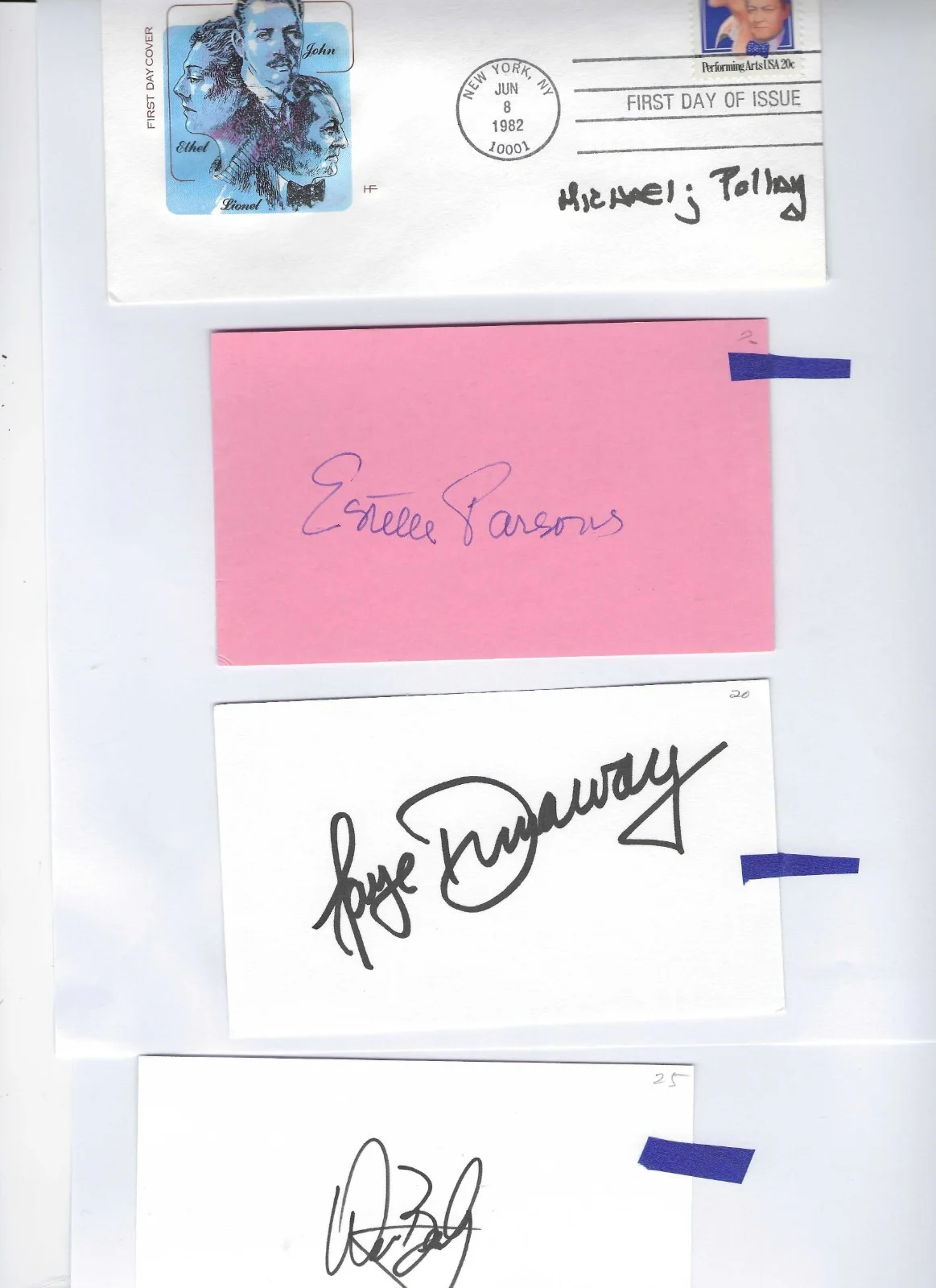 Warren Beatty, Faye Dunaway, Estelle Parsons, Michael J. Pollard — Bonnie & Clyde cast signatures WARREN BEATTY, Faye Dunaway + 2 with UACC COA