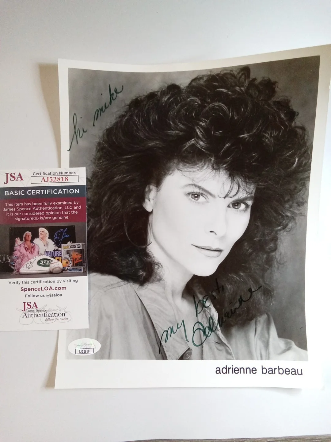 Adrienne Barbeau — Adrienne Barbeau Signed 8x10 B&W Photo JSA COA Autograph Actress -#