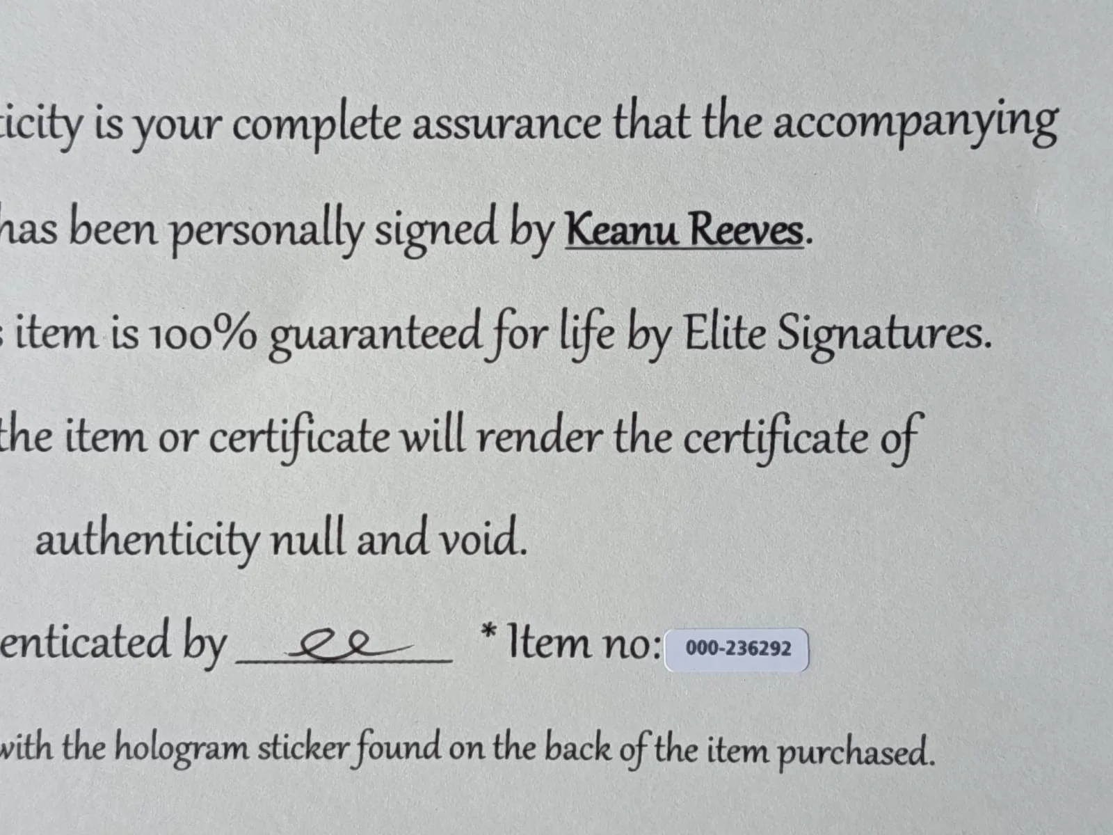 Keanu Reeves — Keanu Reeves Hand Signed Photo + COA, image 4