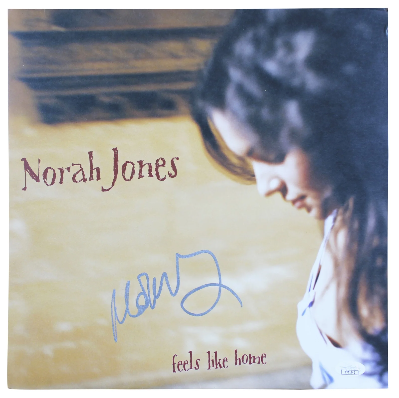 Norah Jones — Norah Jones Authentic Signed Feels Like Home Album Cover W/ Vinyl BAS #CF71442, image 2