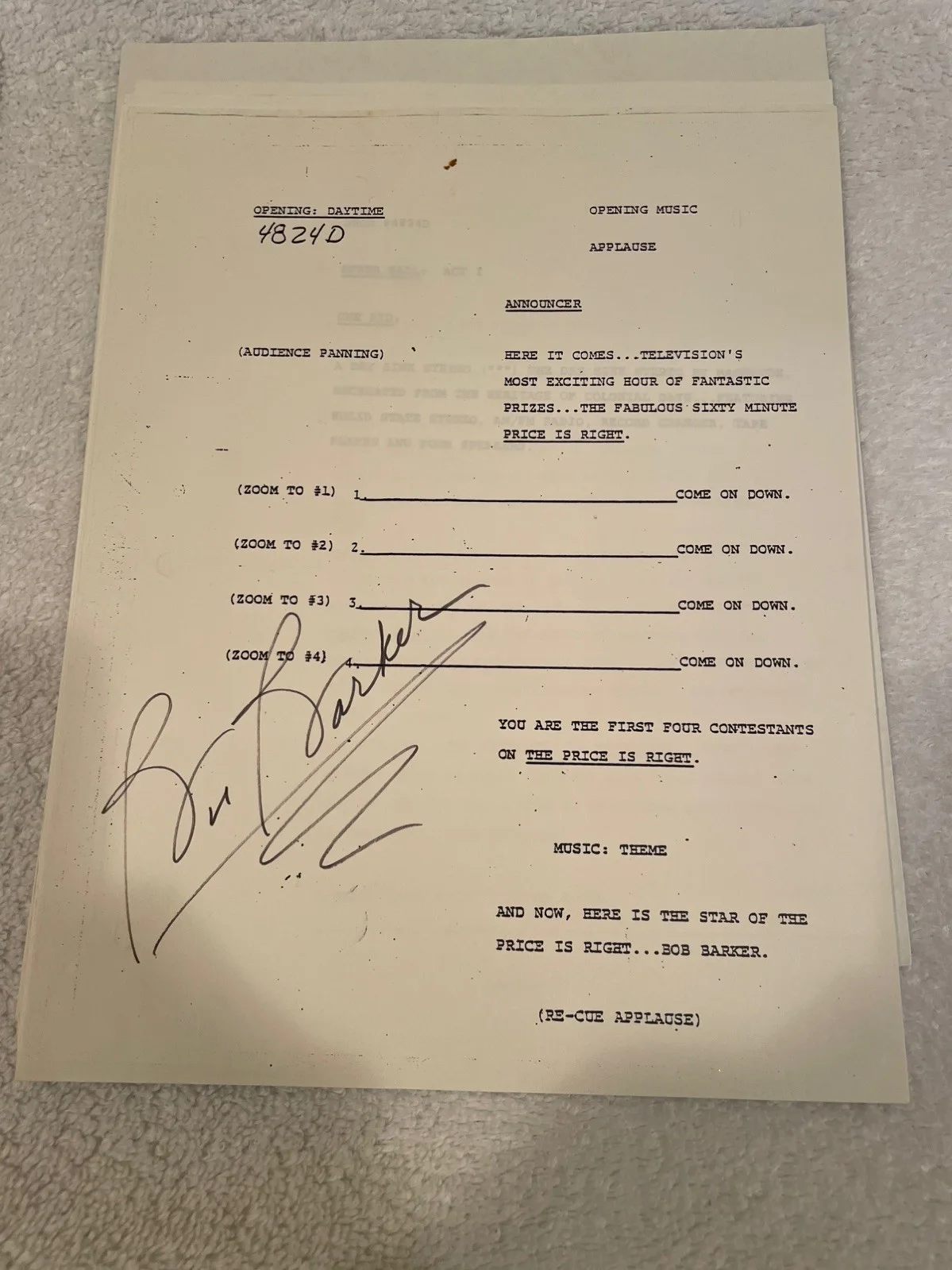 BOB BARKER — BOB BARKER The Price Is Right AUTOGRAPHED SCRIPT 24 Pgs w Mark Goodson Envelope, image 2