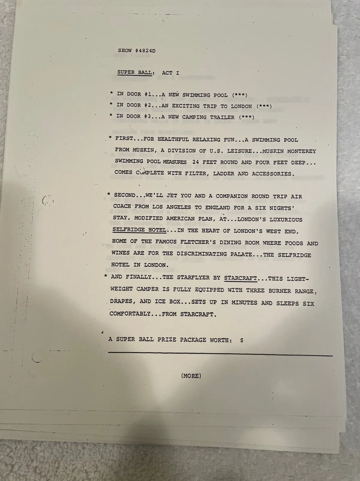 BOB BARKER — BOB BARKER The Price Is Right AUTOGRAPHED SCRIPT 24 Pgs w Mark Goodson Envelope, image 3