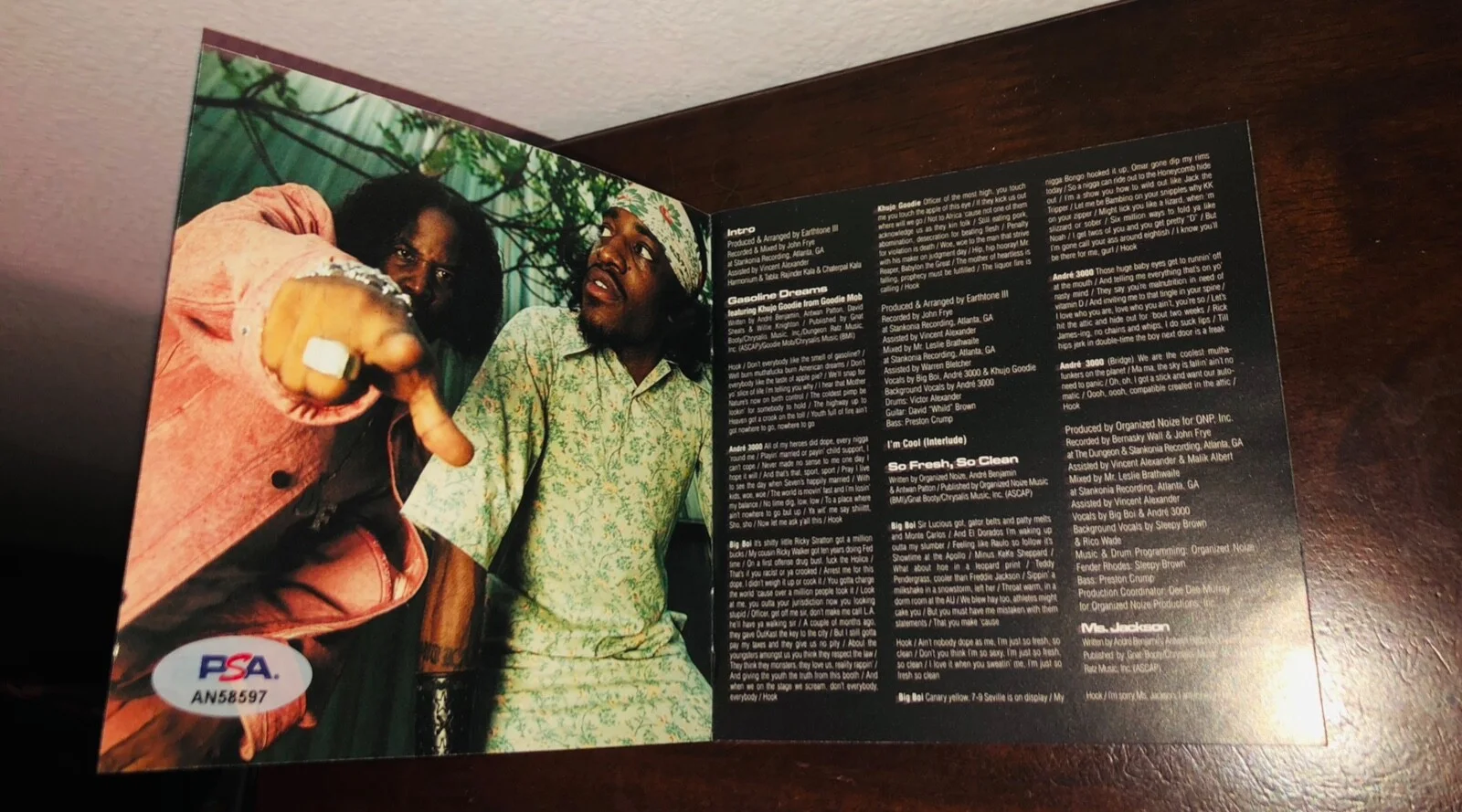 Andre 3000 Big Boi Outkast Stankonia Dually Signed CD Cover PSA RARE A, изображение 2