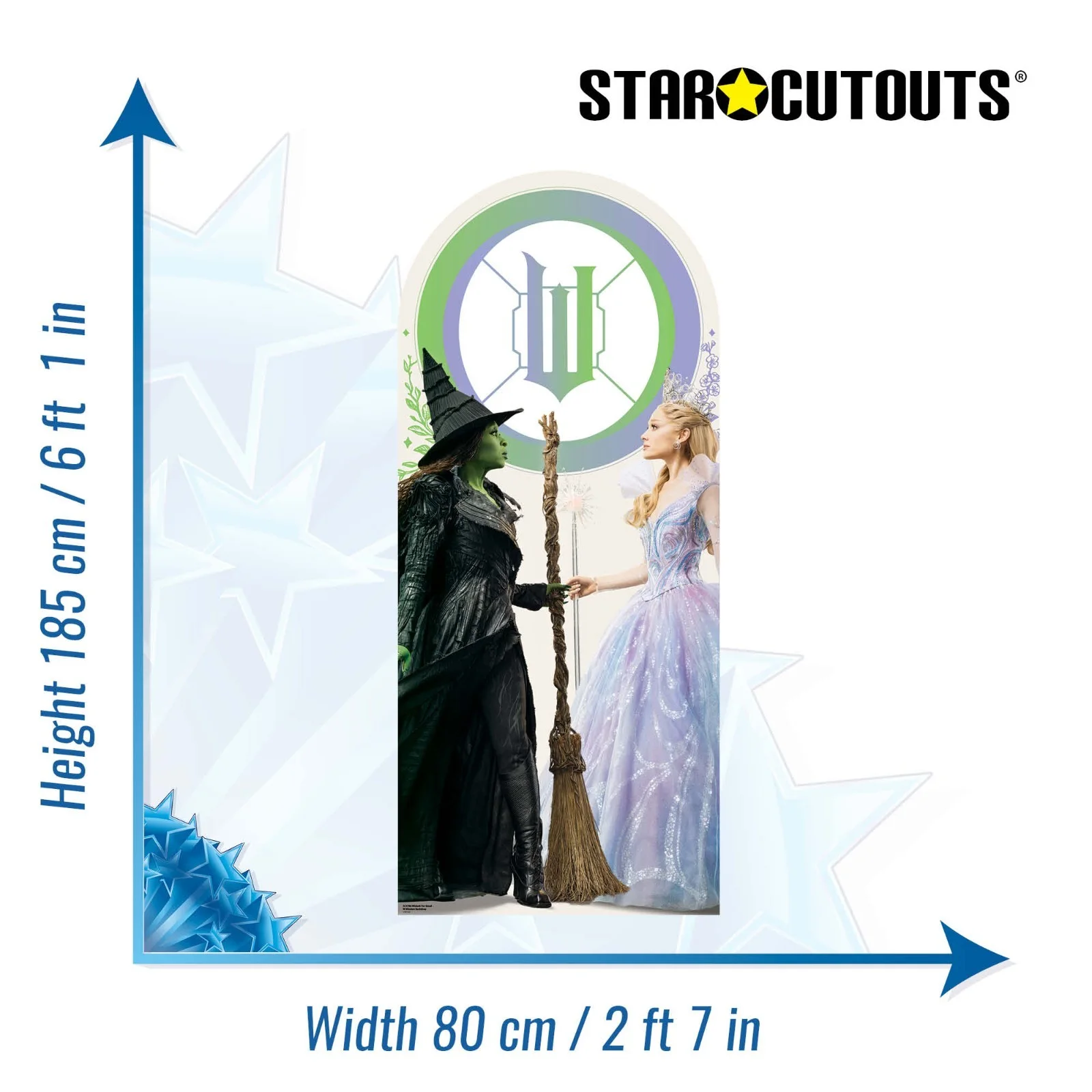 Wicked: For Good Shiz University Window Cardboard Party Backdrop 185cm Tall, изображение 3
