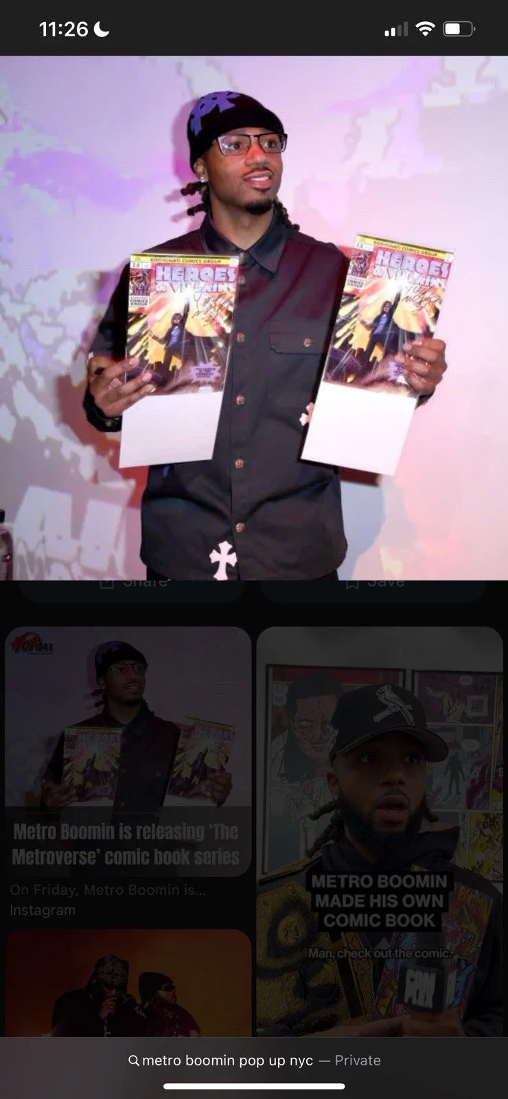 PRODUCER METRO BOOMIN SIGNED COMIC BOOK PROMOTION, image 4