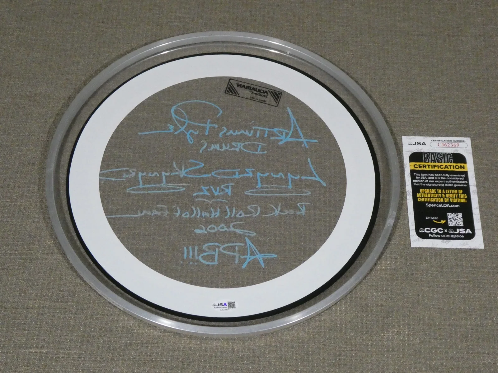 Artimus Pyle Lynyrd Skynyrd Hand Signed Drum Head JSA #CJ62369 Band Drumhead, изображение 5