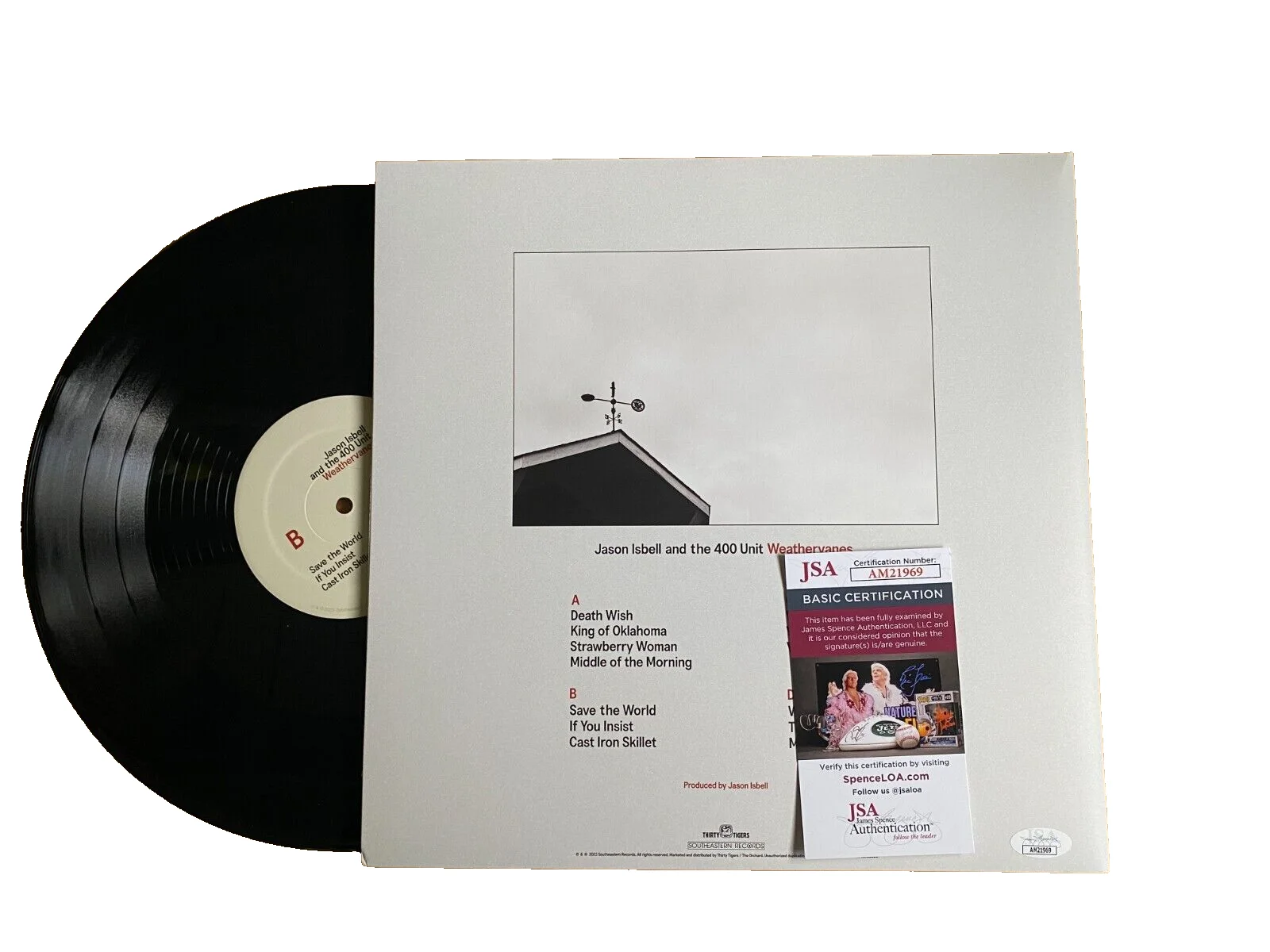 JASON ISBELL & 400 UNIT SIGNED WEATHERVANES VINYL LP ALBUM AUTOGRAPH JSA COA B, изображение 2