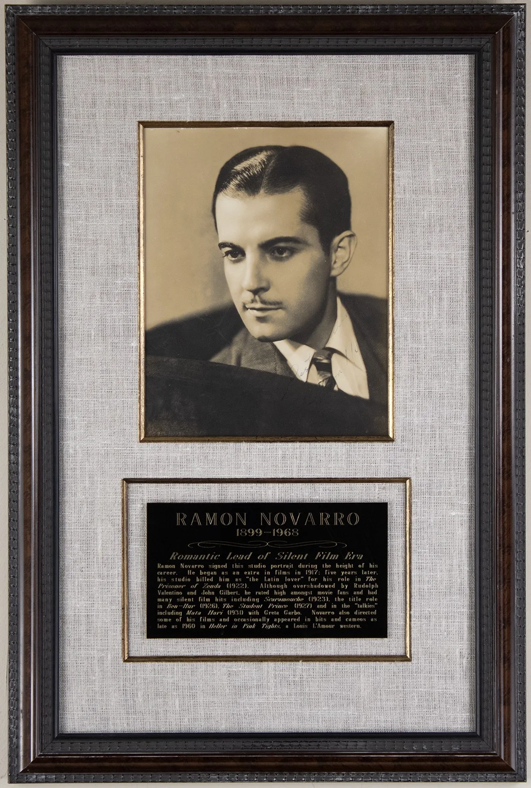 Ramon Novarro — RAMON NOVARRO - PHOTOGRAPH SIGNED