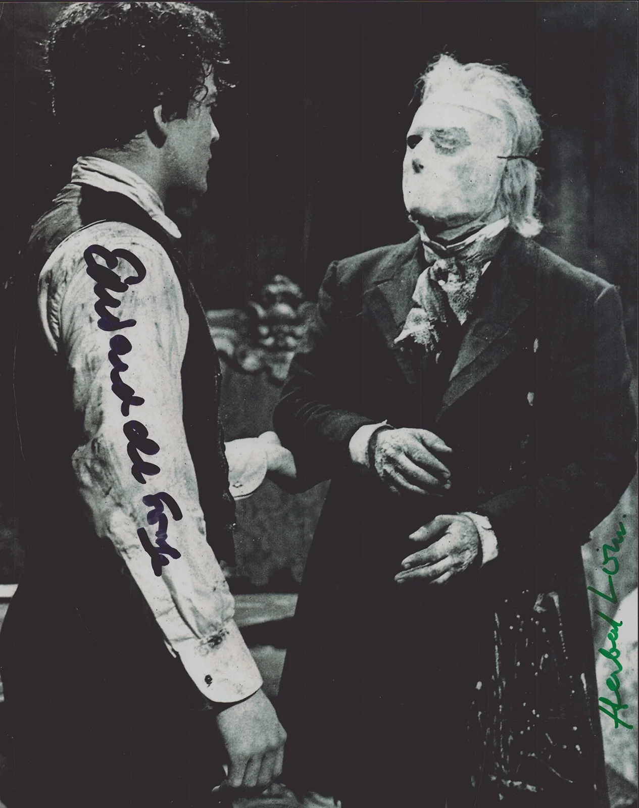 Edward De Souza, Herbert Lom — THE PHANTOM OF THE OPERA MOVIE CAST - PHOTOGRAPH SIGNED WITH CO-SIGNERS