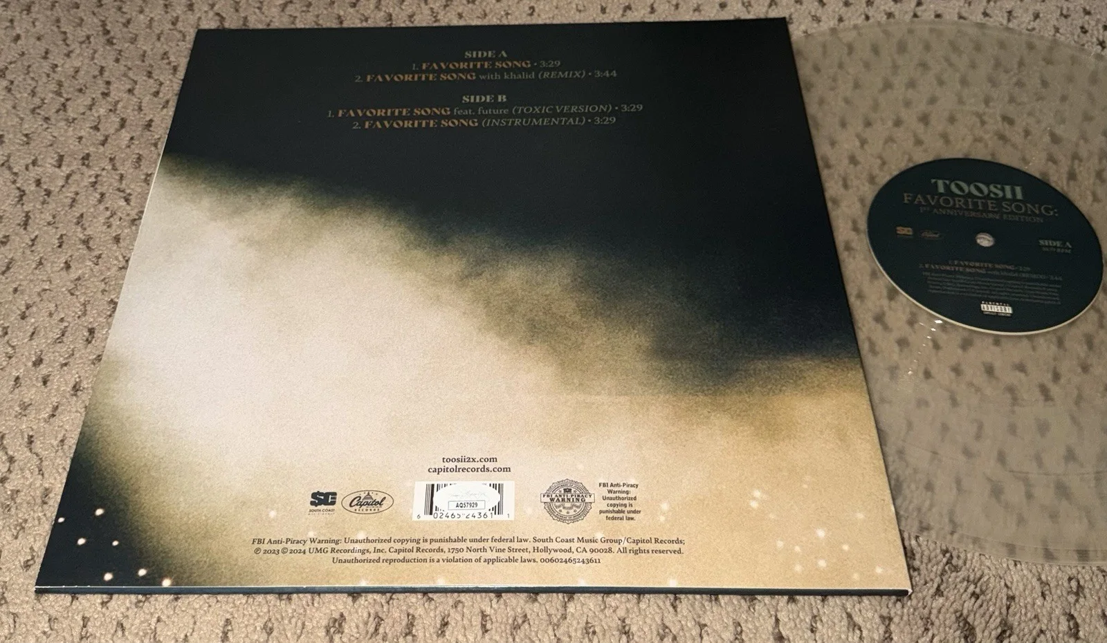 TOOSII SIGNED ALBUM JSA AUTOGRAPH RAP HIP HOP MUSIC FAVORITE SONG TOOSI VINYL, изображение 3