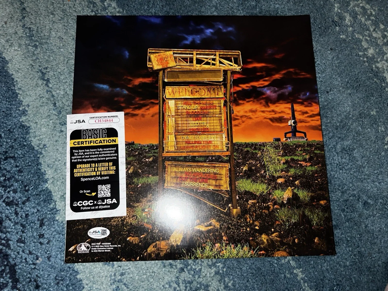 Jacoby Shaddix, Tobin Esperance & Tony Palermo Signed Papa Roach Vinyl JSA Auth, image 2