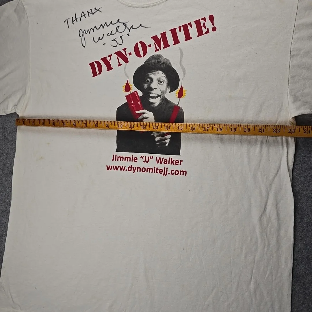 Vintage Jimmie Walker Signed Dyn-O-Mite Autographed J.J. T-Shirt XL, изображение 5