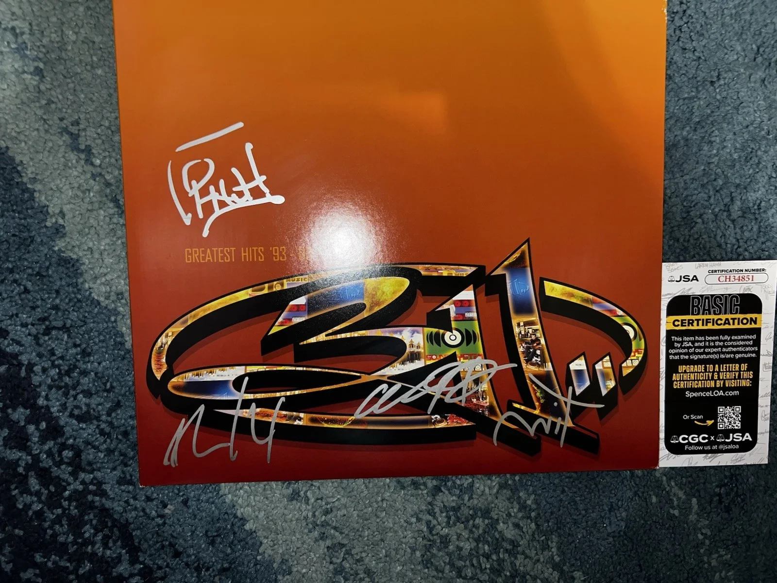 311 Band Signed Greatest Hits Vinyl Nick Hexum, Chad Sexton, Tim Mahoney JSA, изображение 3