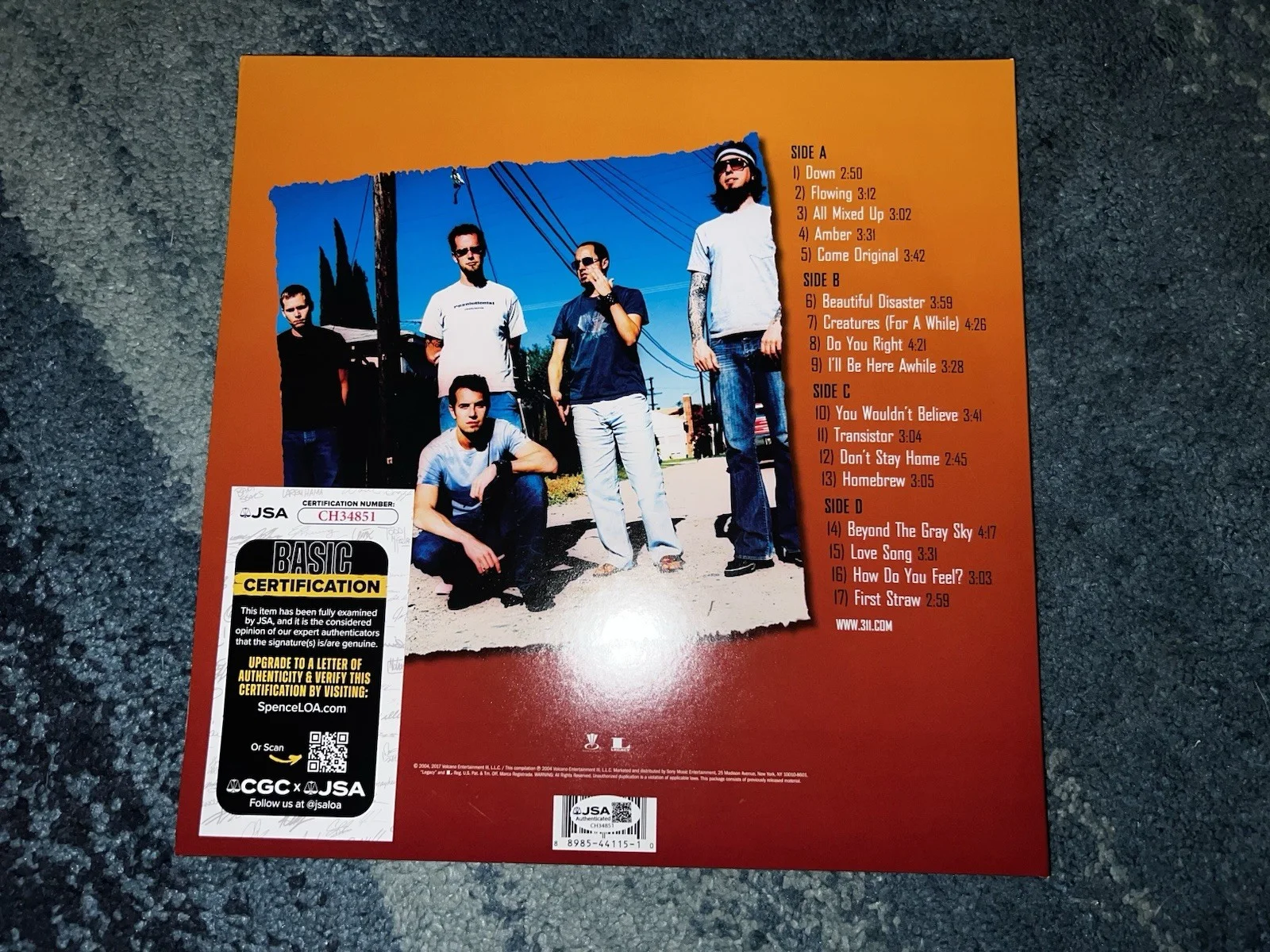 311 Band Signed Greatest Hits Vinyl Nick Hexum, Chad Sexton, Tim Mahoney JSA, изображение 4
