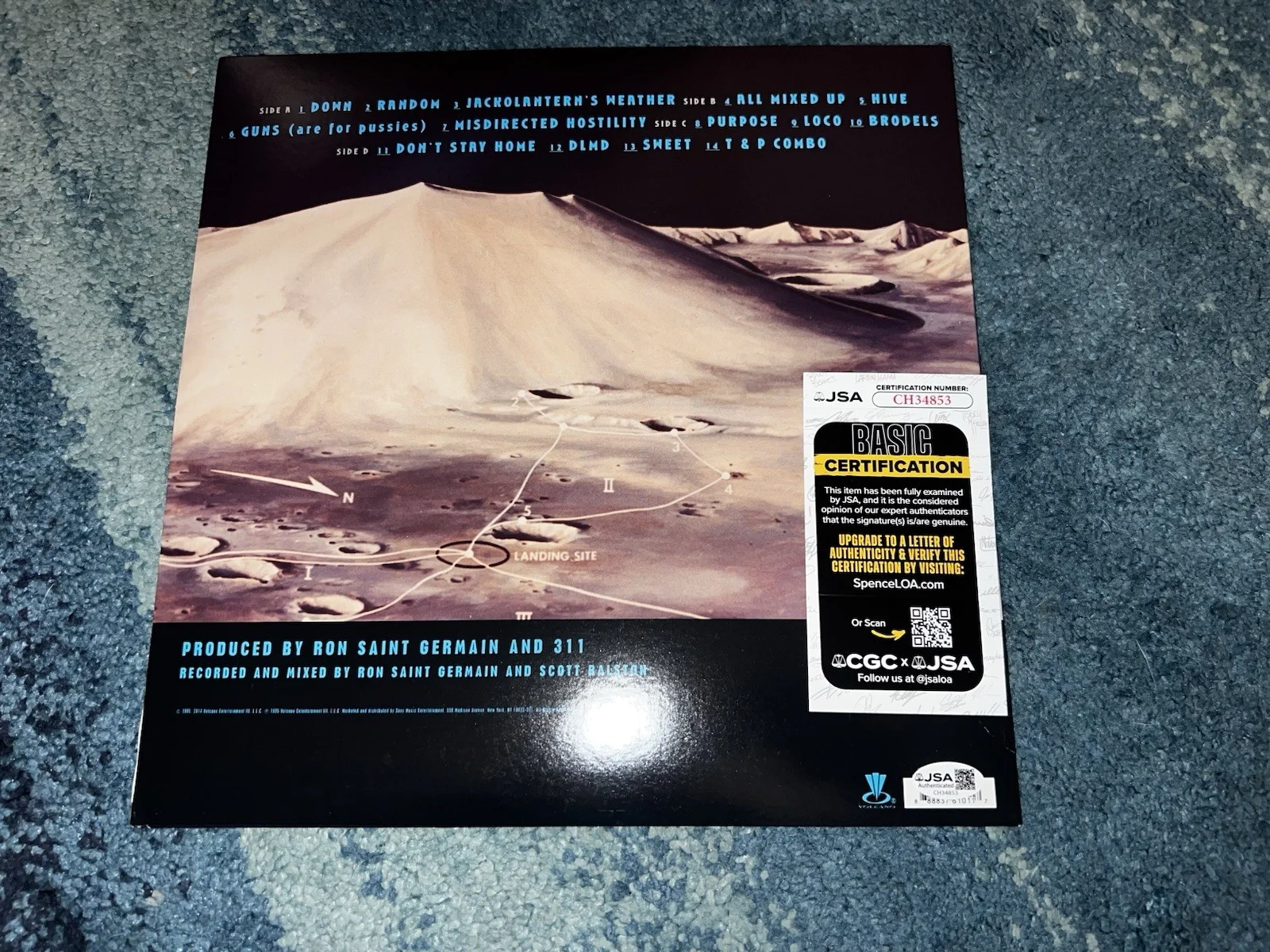 311 Band Signed 311 1995 Vinyl Nick Hexum, Chad Sexton, Tim Mahoney JSA Auth, изображение 2
