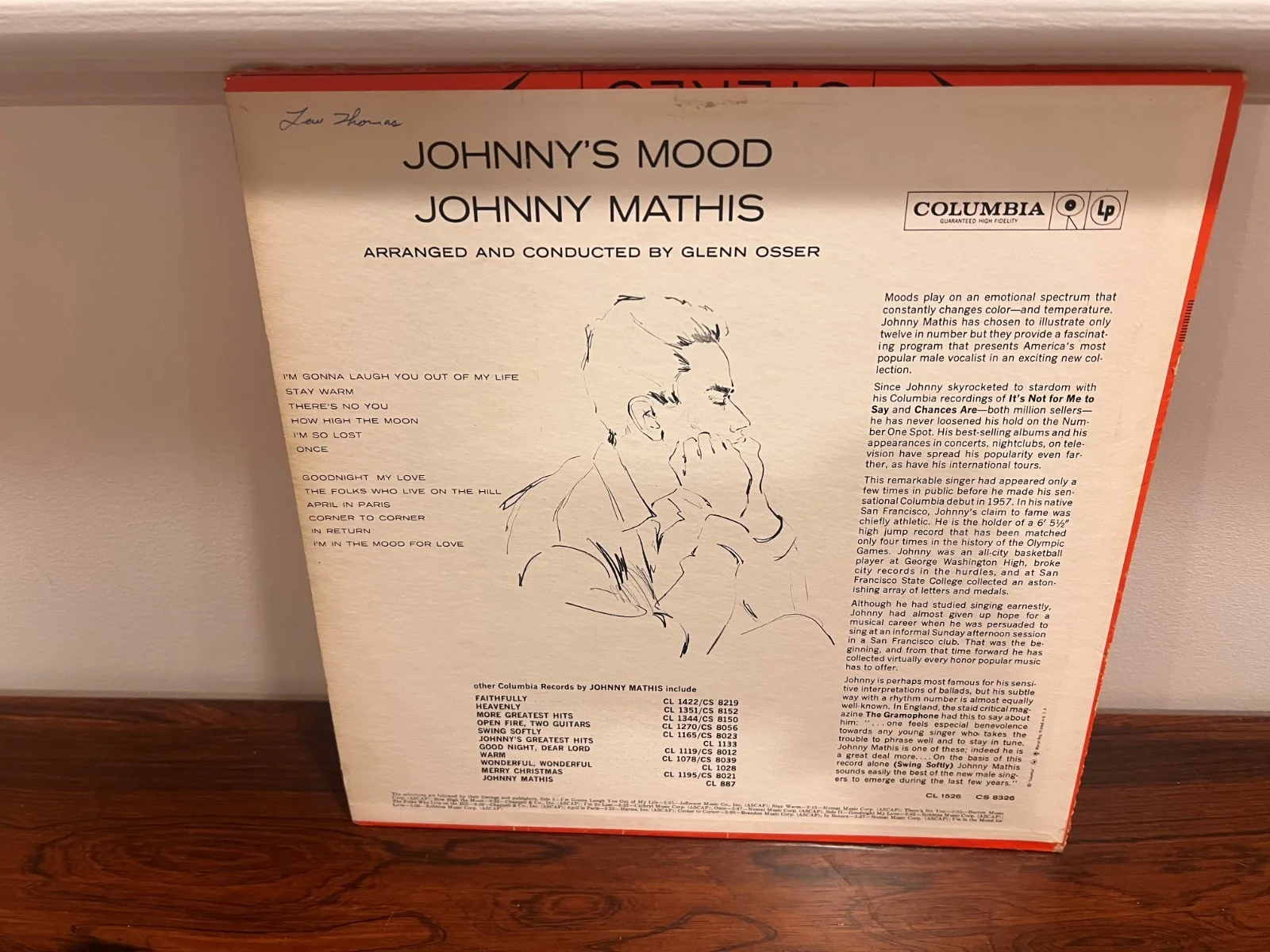 Johnny Mathis Signed Album Johnny's Mood Autograph Chances Are Misty Rare, image 2