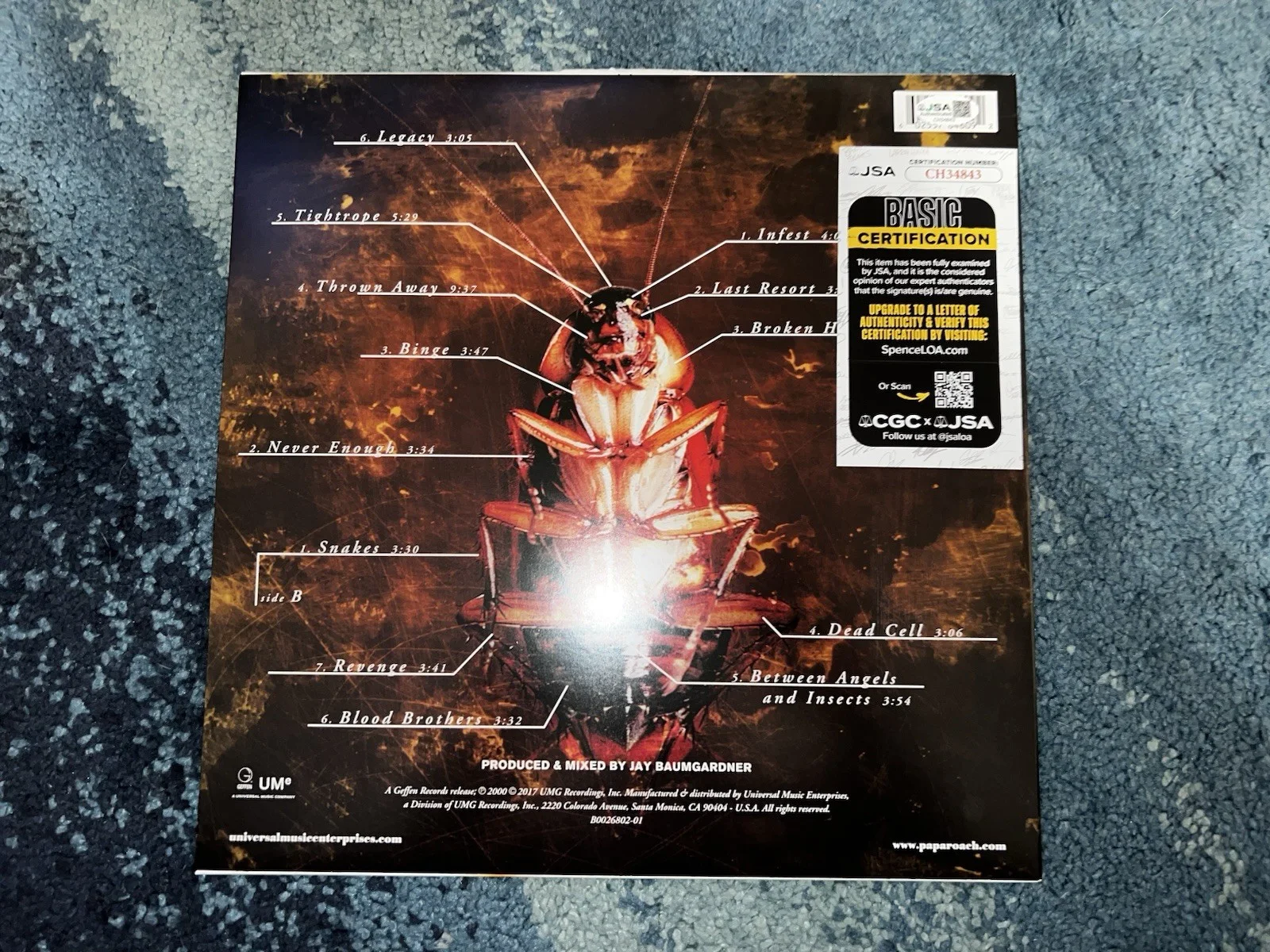 Jacoby Shaddix & Tobin Esperance Signed Papa Roach Infest Vinyl JSA Auth, изображение 3
