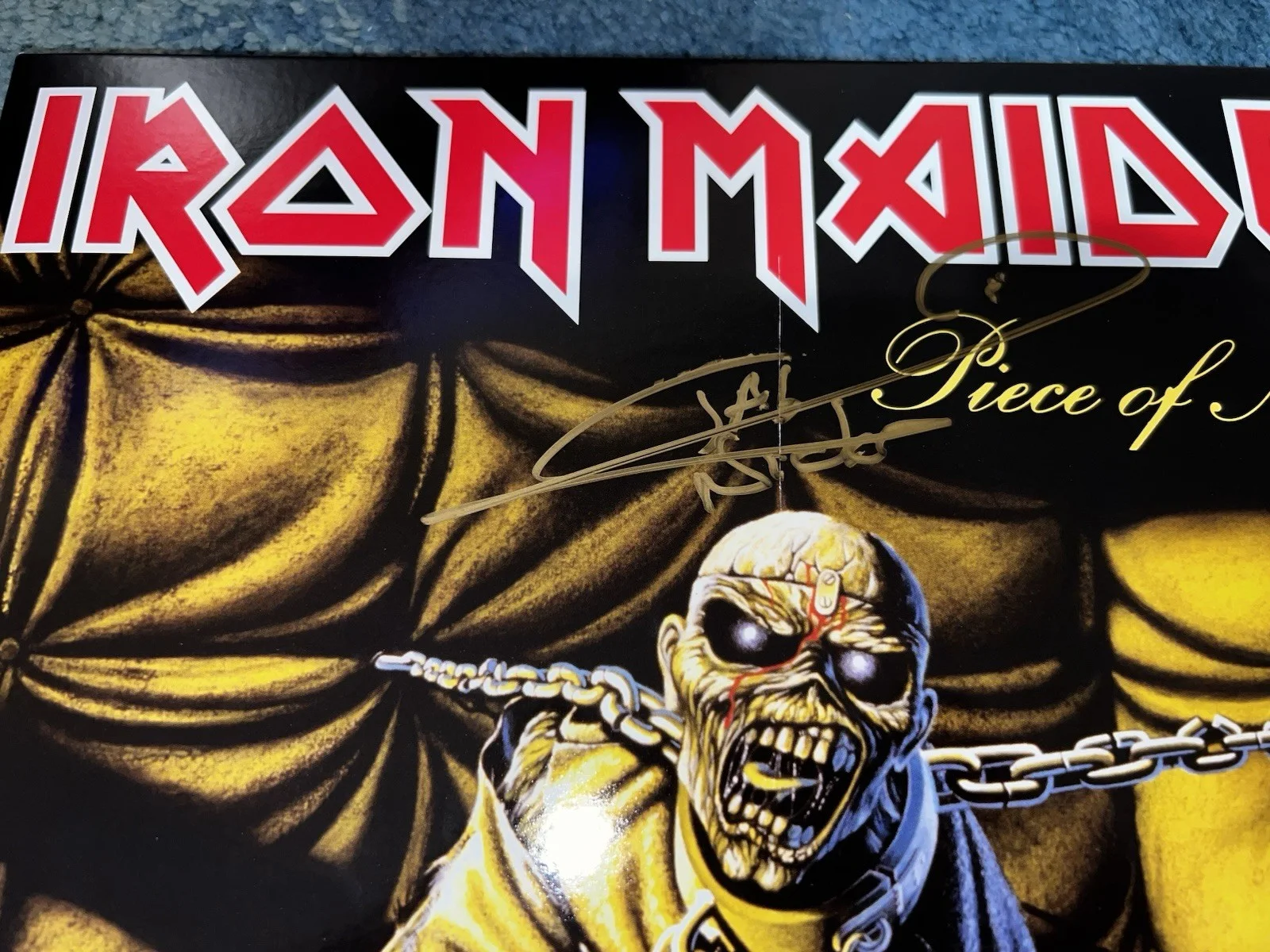 Nicko McBrain Signed Iron Maiden Vinyl Piece Of Mind Drummer Legend JSA Auth, image 2