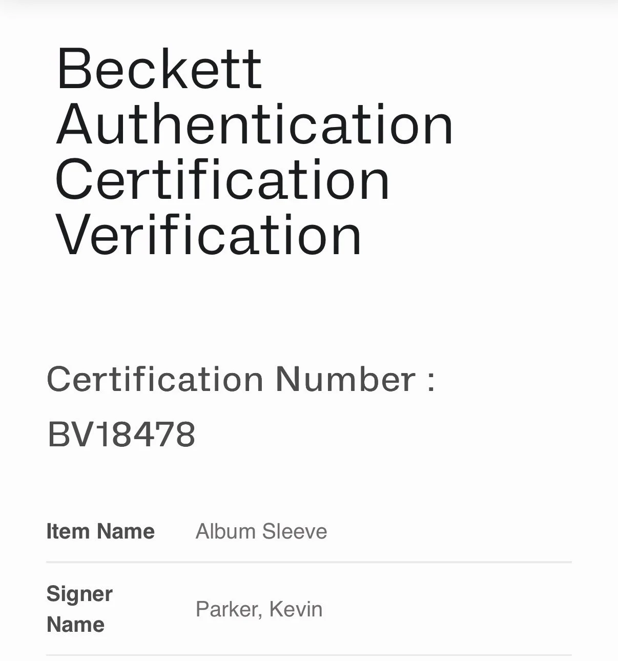 KEVIN PARKER TAME IMPALA SIGNED DEADBEAT BLUEJAY BLUE VINYL BECKETT BV18478, image 4