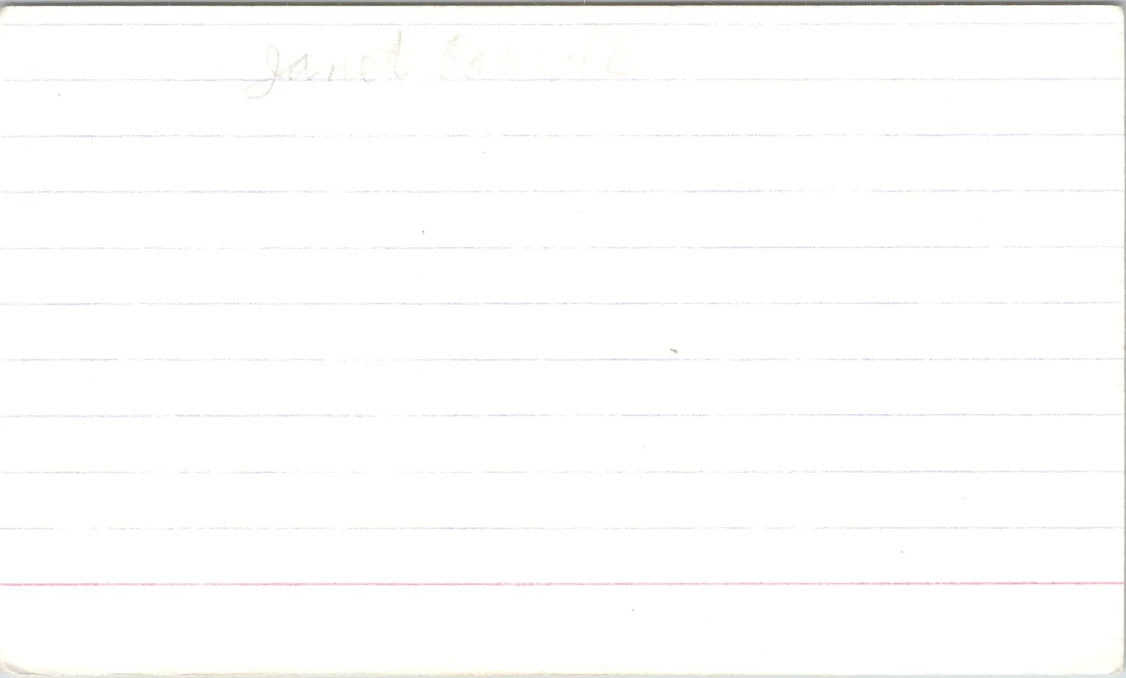 Janet Carroll — Janet Carroll Signed 3x5 Index Card Risky Business Autographed, image 2