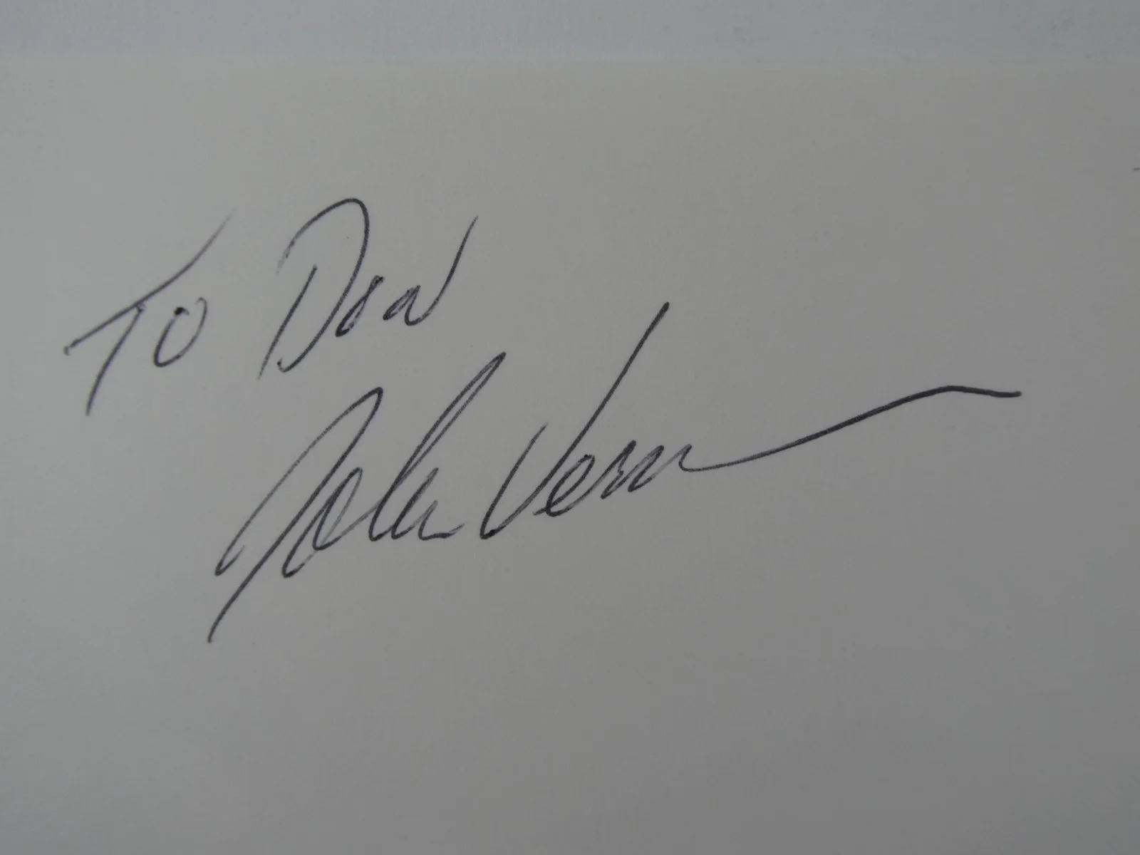 John Vernon — John Vernon Signed 3x5 Index Card Autographed Animal House To Don JSA LOA COA, image 4