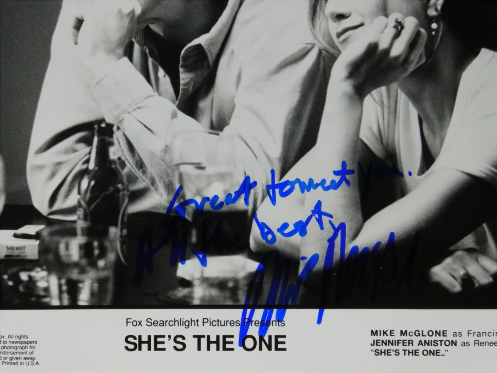 Mike McGlone — Mike McGlone Signed B&W 8x10 Promo Photo She's The One Autographed, image 2