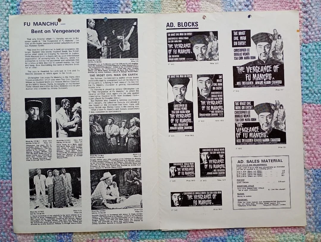 VENGEANCE OF FU MANCHU pressbook, image 3