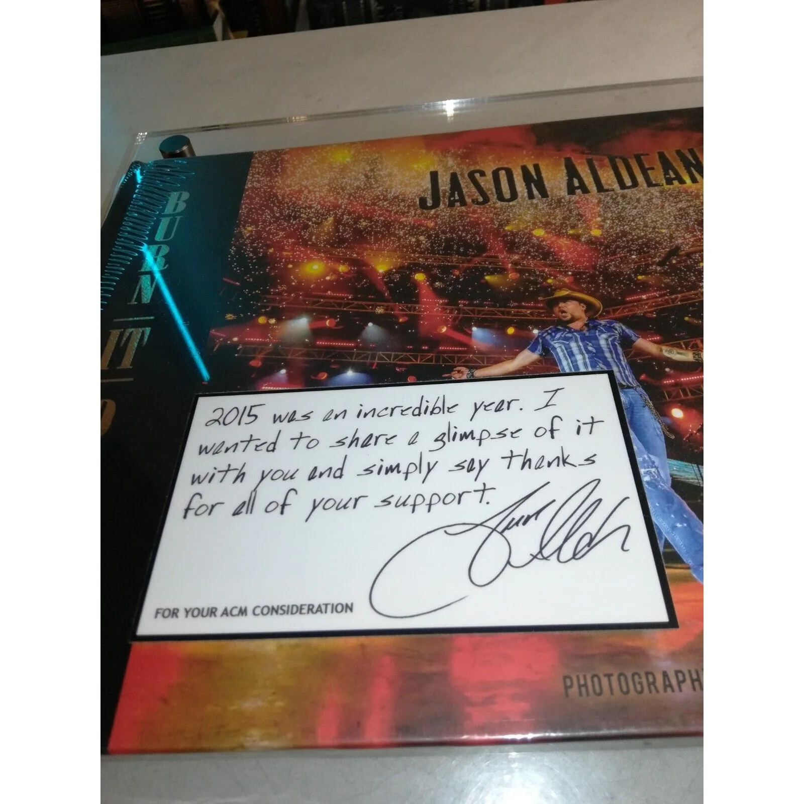 Jason Aldean — JASON ALDEAN SIGNED AUTOGRAPH "BURN IT DOWN" PHOTO BOOK - By Ed Rode, image 2