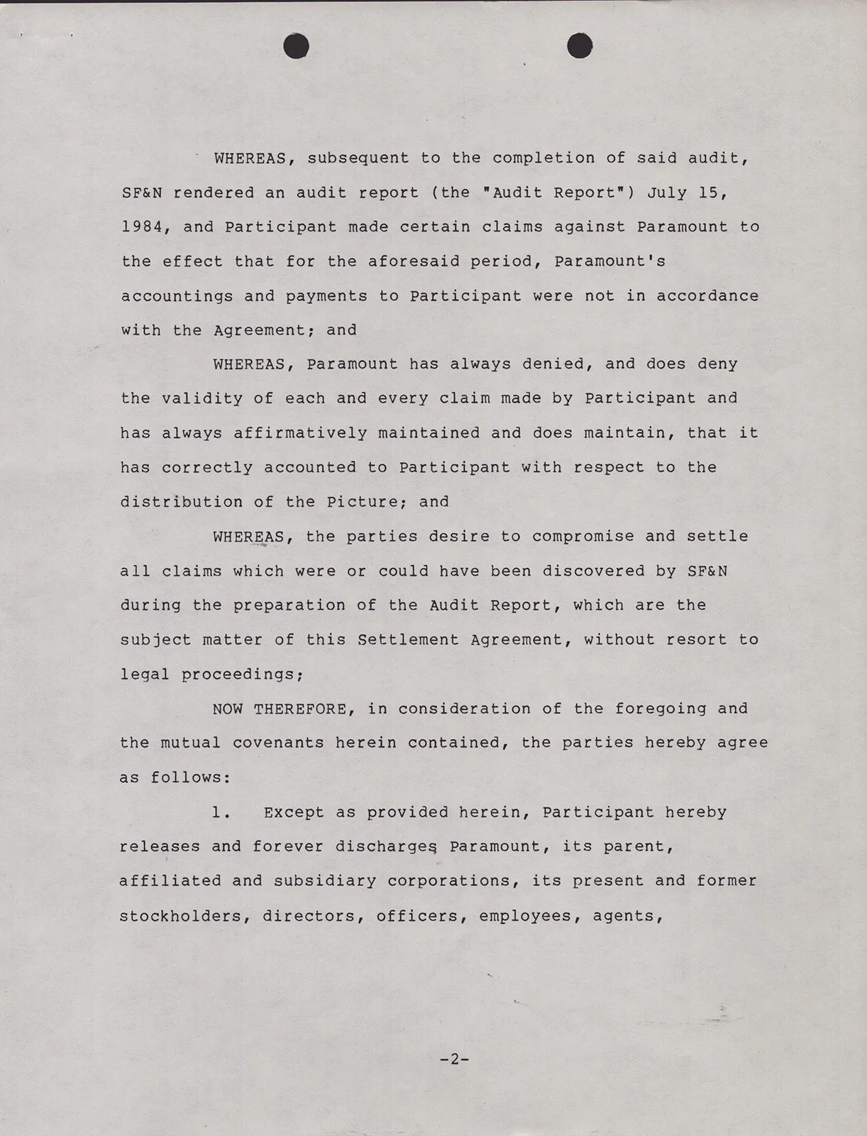 Richard Gere — RICHARD GERE - DOCUMENT DOUBLE SIGNED 10/28/1985, image 2