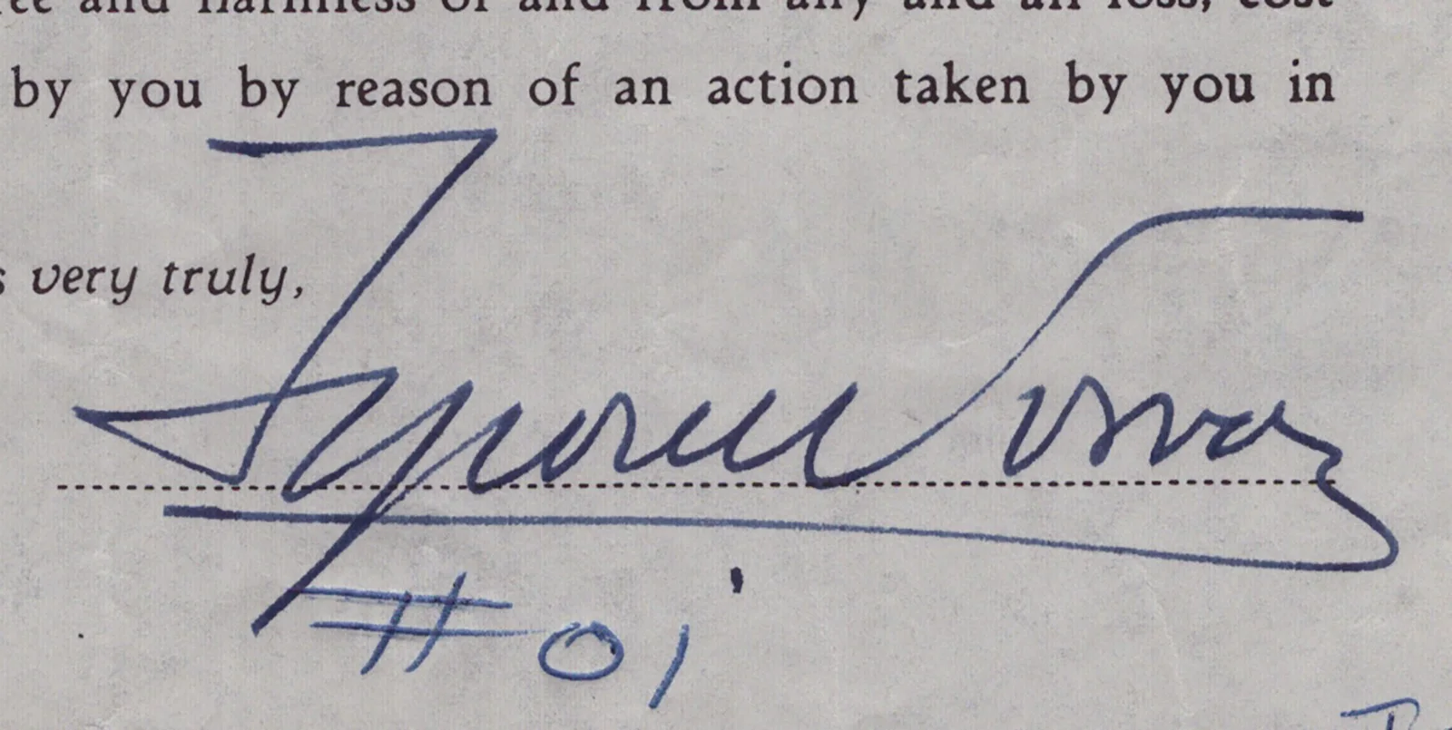 Tyrone Power — TYRONE POWER - DOCUMENT SIGNED 03/25/1957, image 2