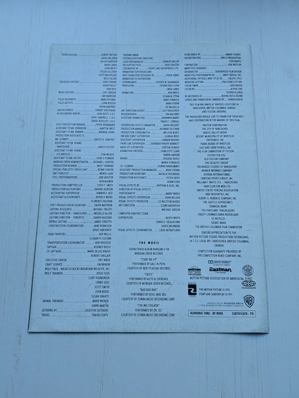 Stay Tuned - 1992 Movie Press Kit Cast List and Advertisement Sheet, image 4